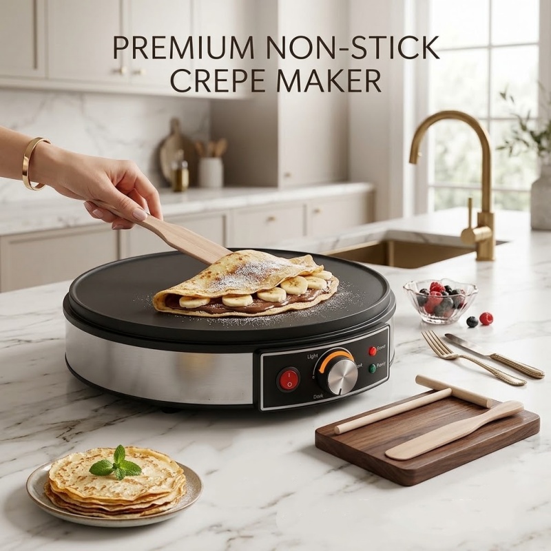 Crepe Maker Non Stick - Electric Crepe Maker Nonstick Multi-Function Tortilla
