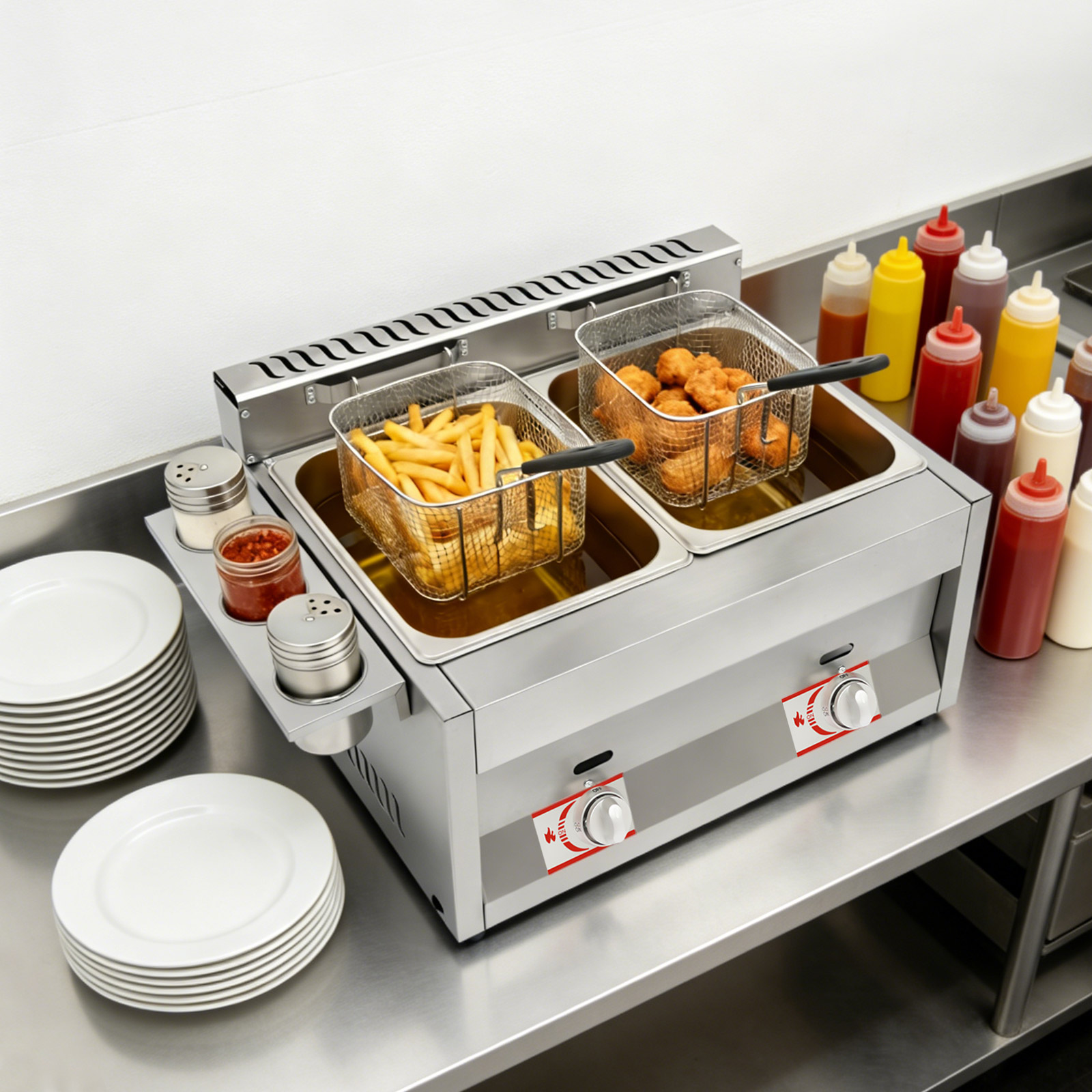 Commercial Dual Tank Deep Frye - Deep Fryer Stainless review and price