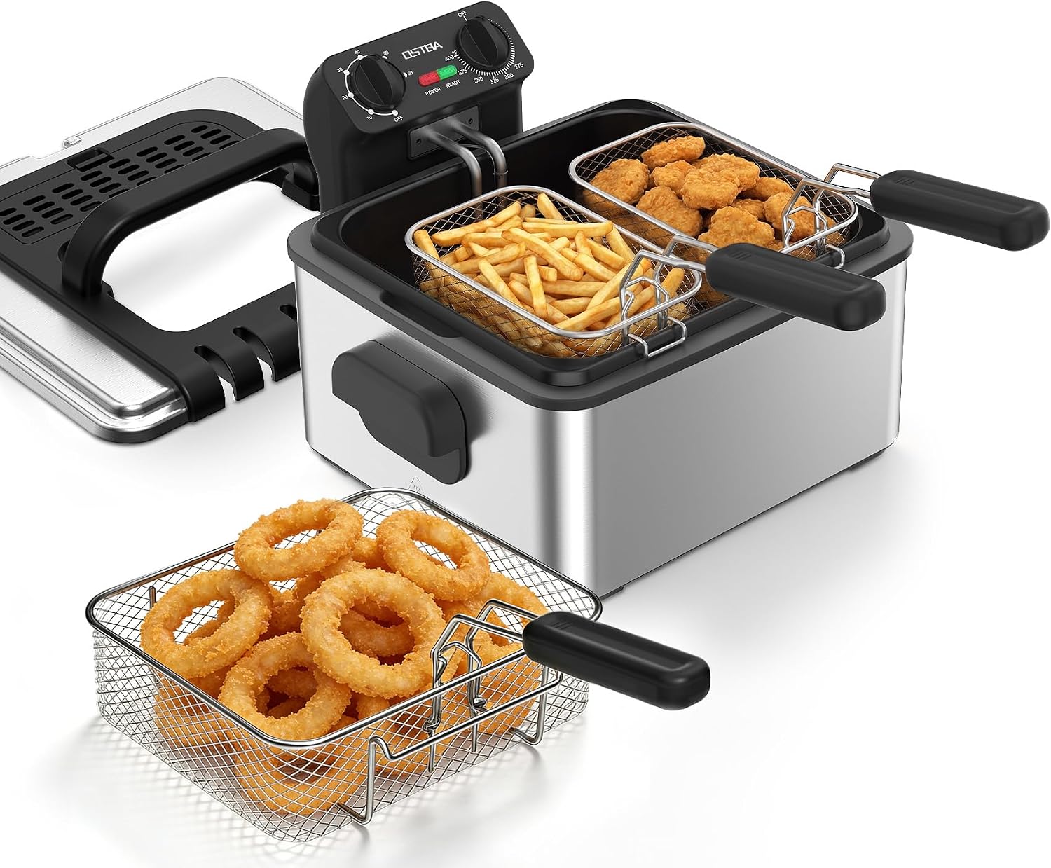 Electric Deep Fryer with 3 Bas - Deep Fryer Stainless review and price