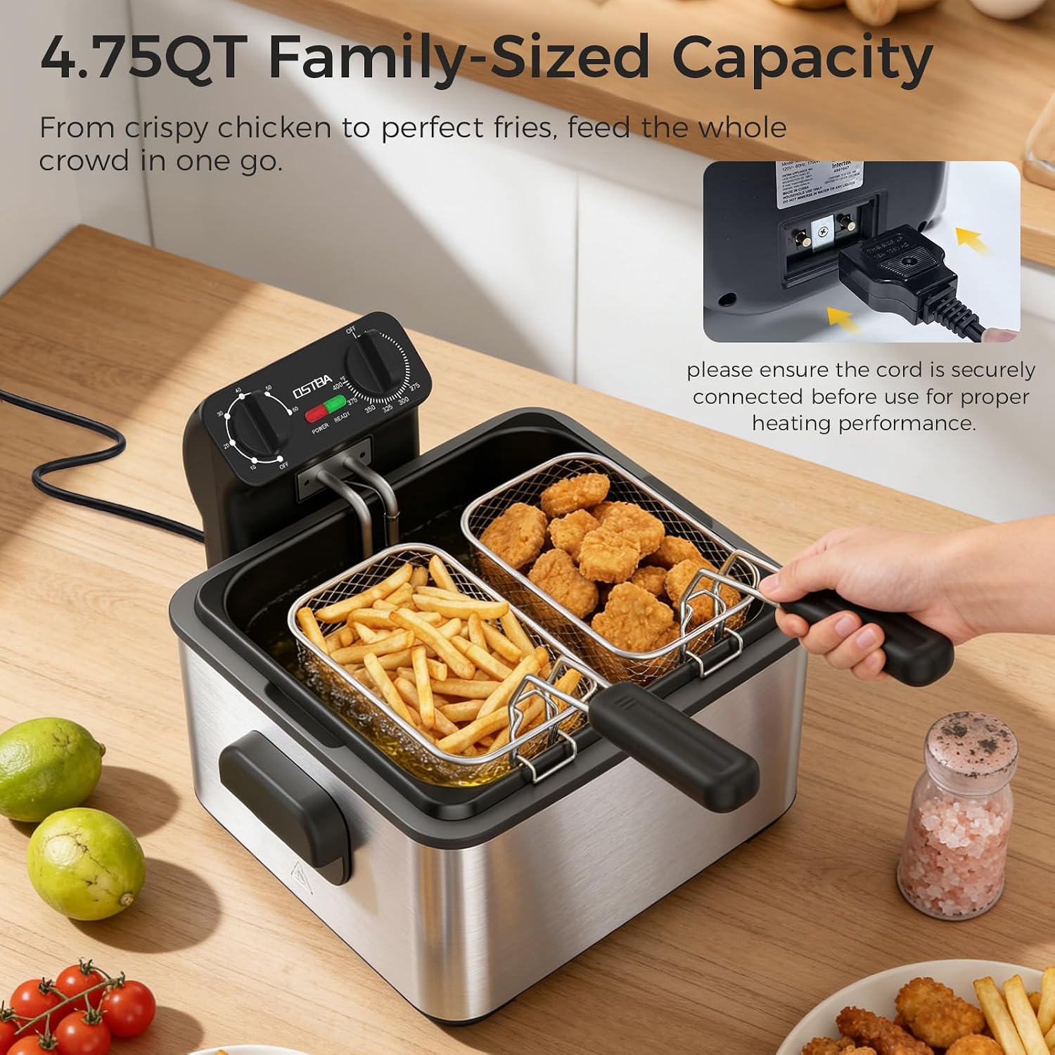 Electric Deep Fryer with 3 Bas - Deep Fryer Stainless review and price
