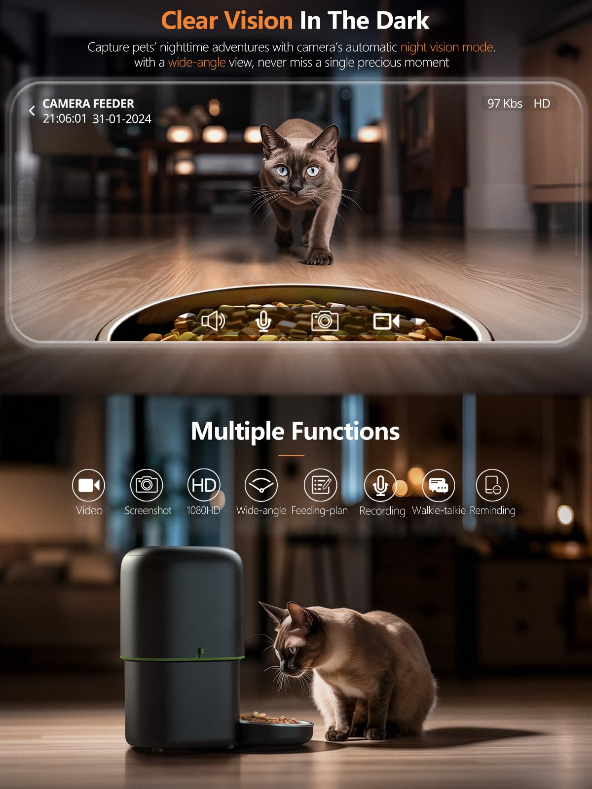 Automatic Cat Feeder Camera Pe - Kitchen Appliances Video review and price