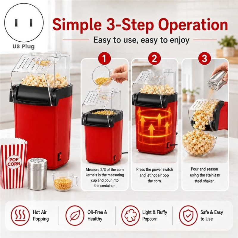 Hot Air Popcorn Maker With 5 P - Air Popcorn Maker review and price