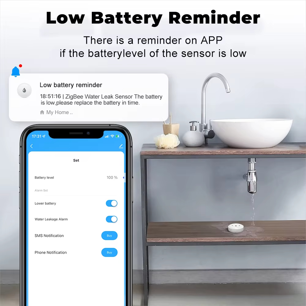 ZigBee Smart Water Leak Sensor - Kitchen Appliances Video review and price
